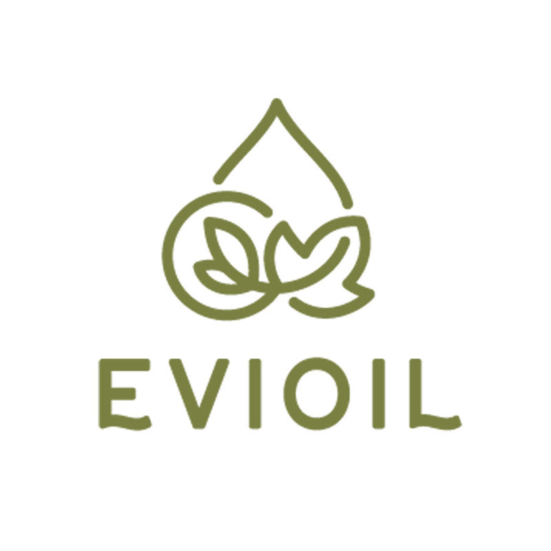Logotip Evioil je sestavljen iz lista, grozda, grozdne pečke in kaplje olja grozdnih pečk